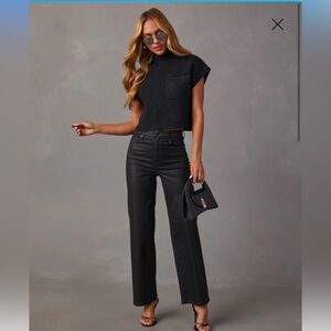 NWT VICI Coated High Rise Straight Jeans 27